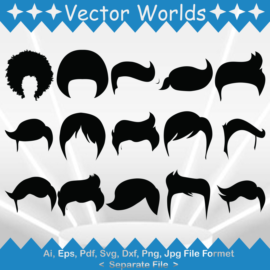 Man Hair Style SVG Vector Design cover image.