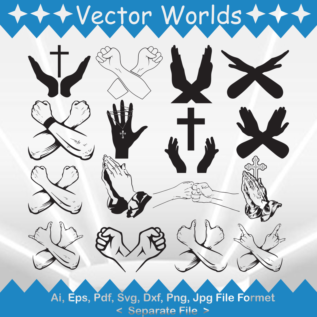Cross Hand SVG Vector Design preview image.