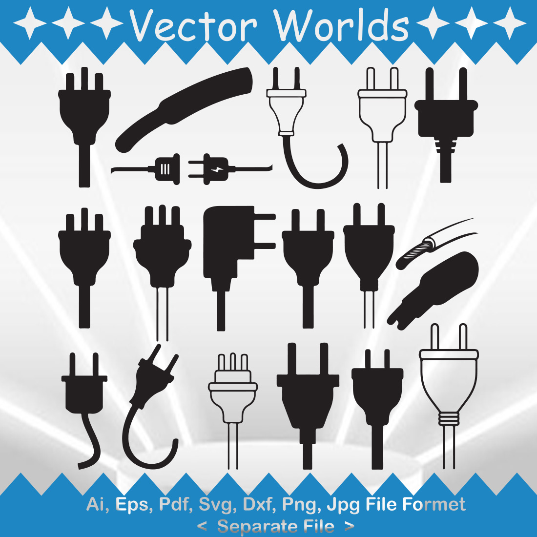 Electric Plug SVG Vector Design preview image.