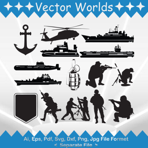 Navy SVG Vector Design cover image.
