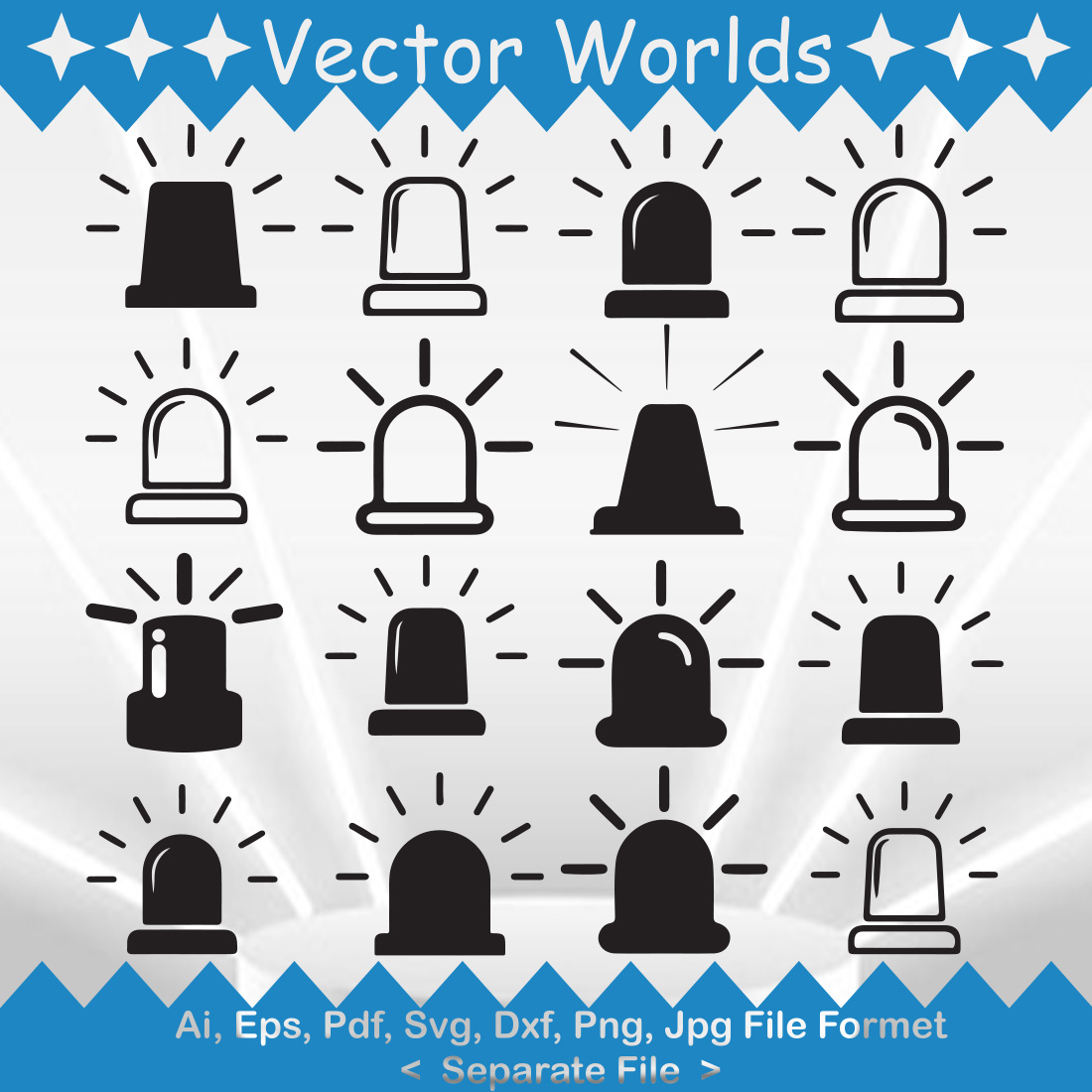 Flashing Light SVG Vector Design cover image.