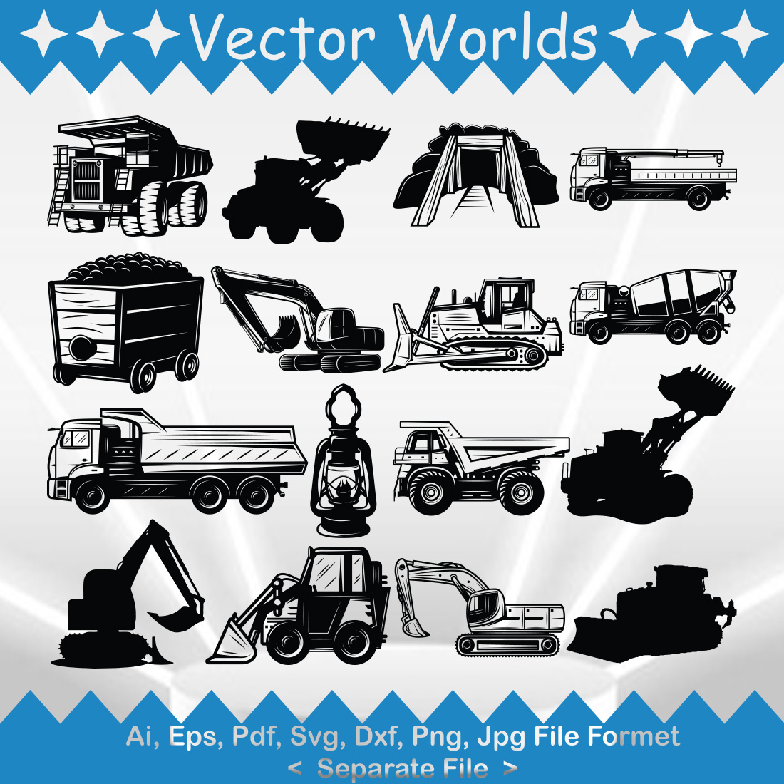 Mining Truck SVG Vector Design cover image.