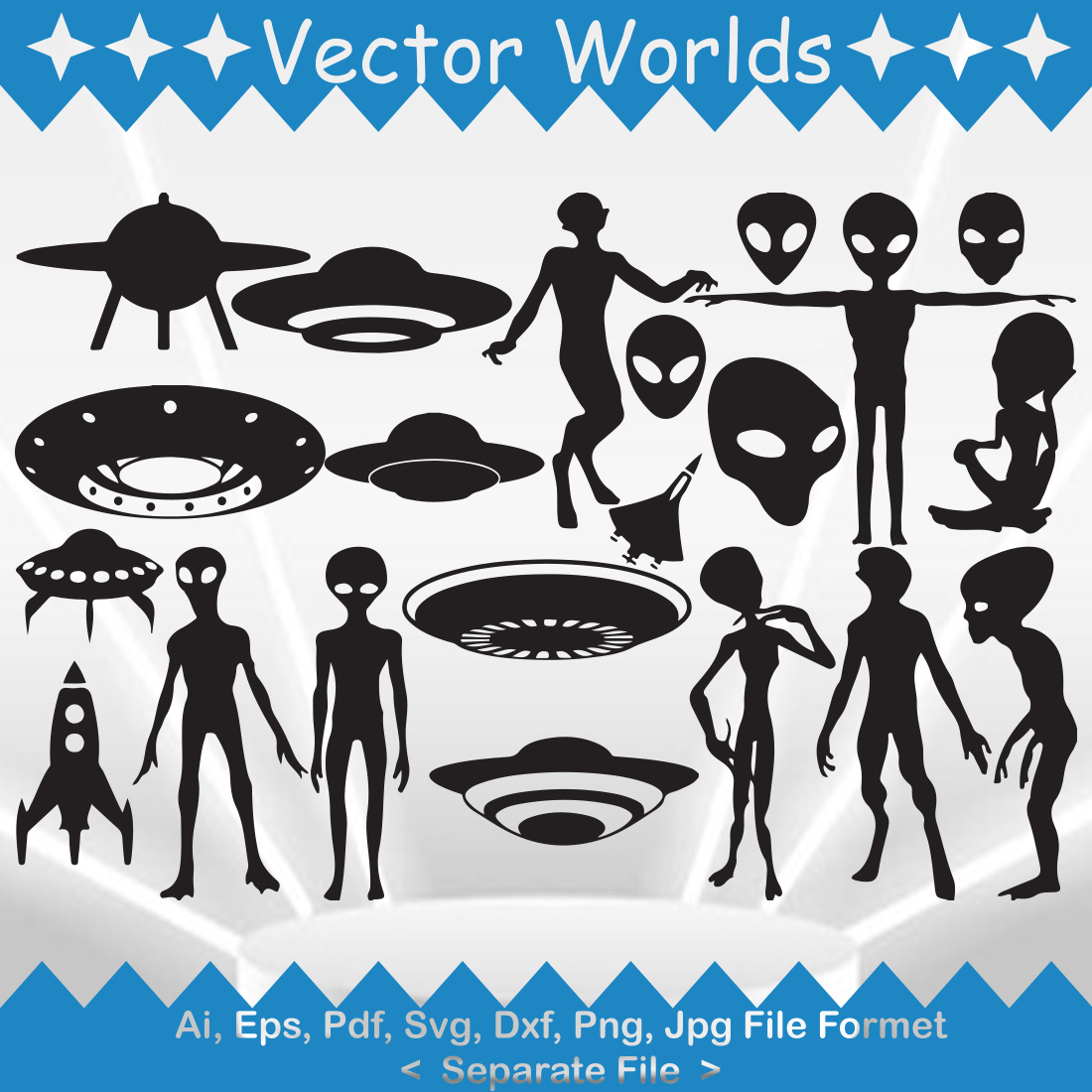 Riding Spaceship SVG Vector Design cover image.