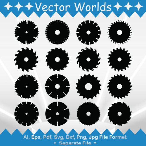 Diamond Saw Blade SVG Vector Design cover image.