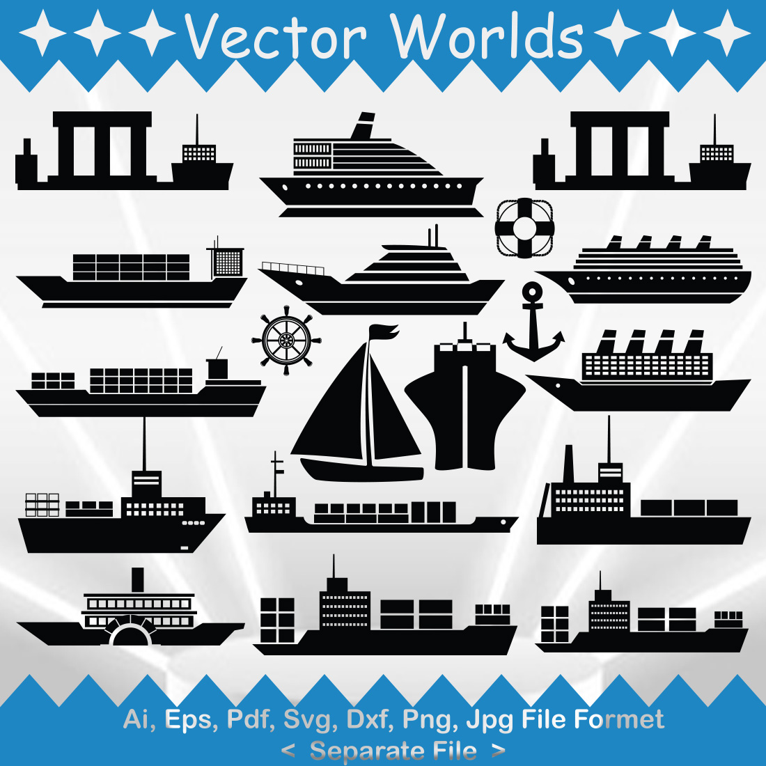 Oil Tank Ship SVG Vector Design preview image.