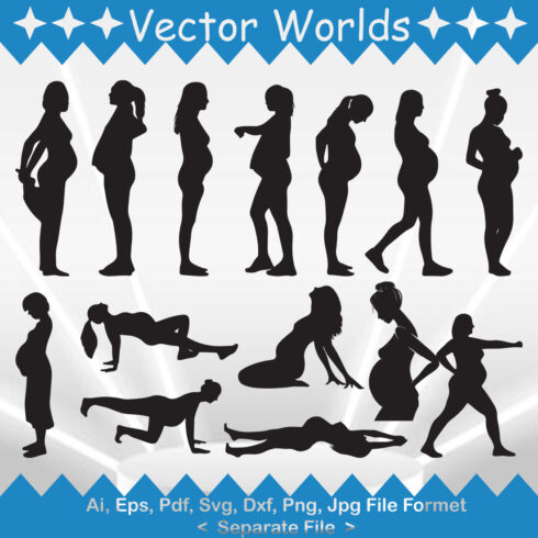 Pregnant Sexy Woman SVG Vector Design cover image.