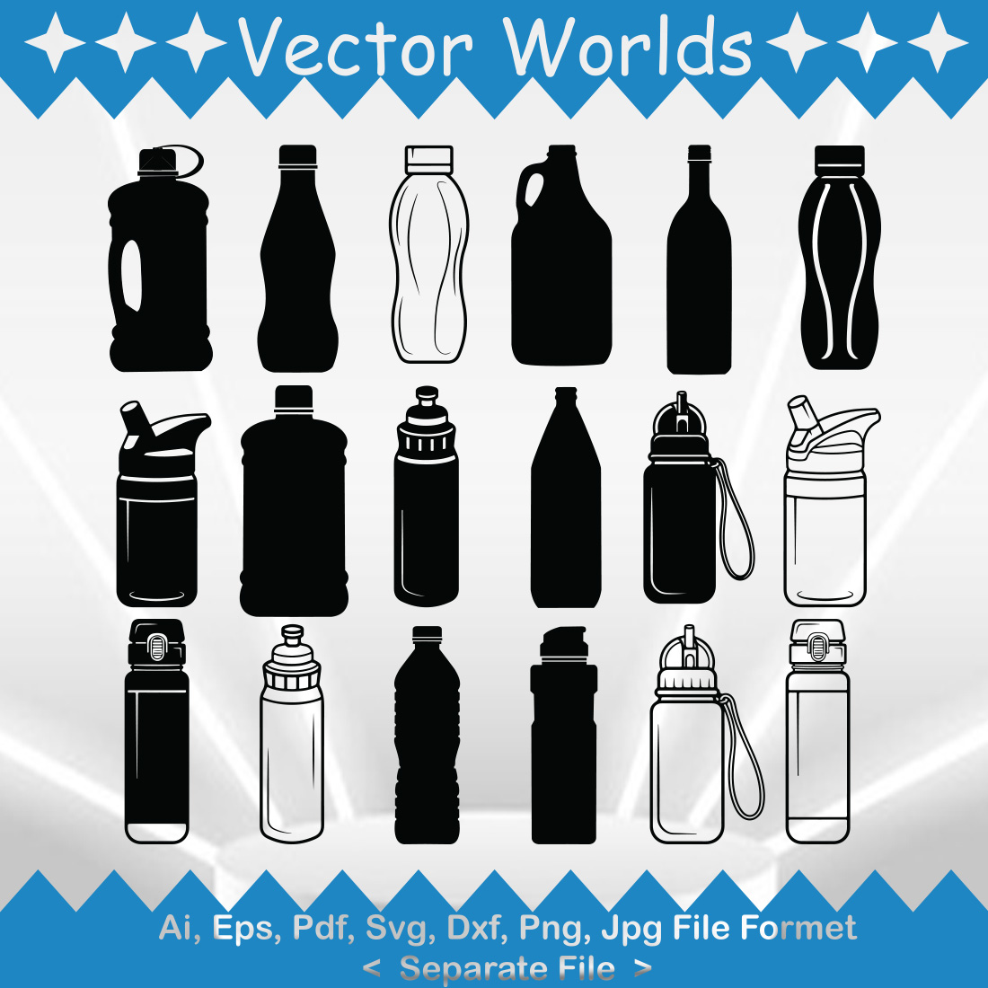 School Drinks Bottle SVG Vector Design cover image.