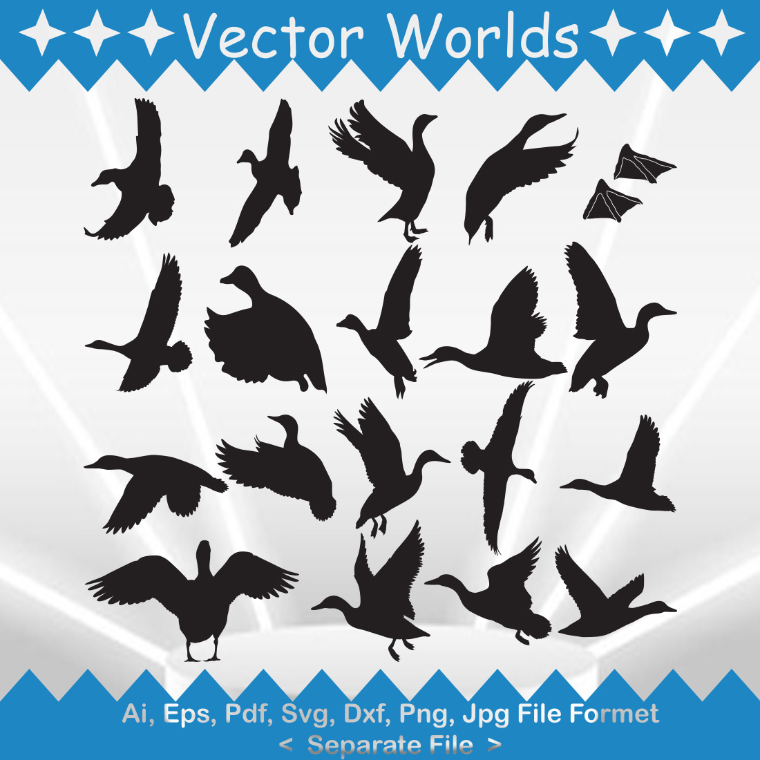 Flying Mallard SVG Vector Design cover image.
