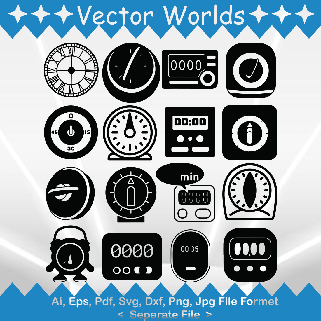 Kitchen Timer SVG Vector Design preview image.