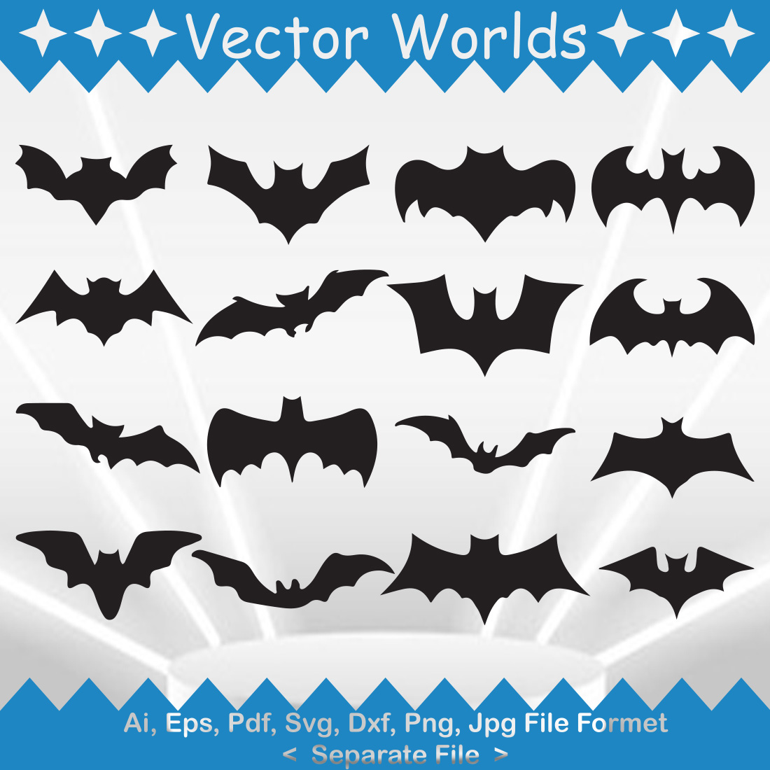 Halloween Bats SVG Vector Design preview image.