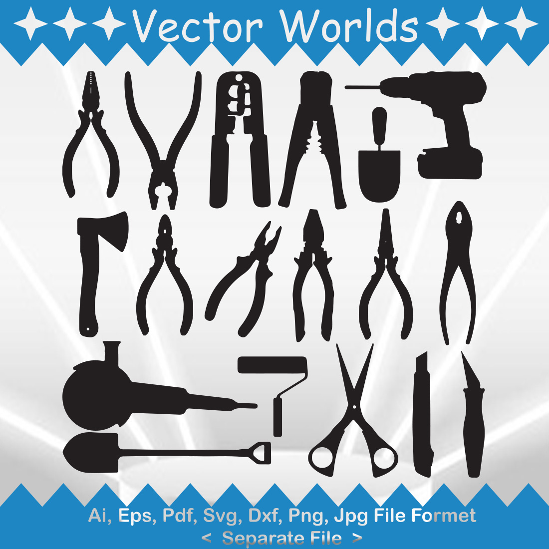 Crimping Pliers SVG Vector Design preview image.