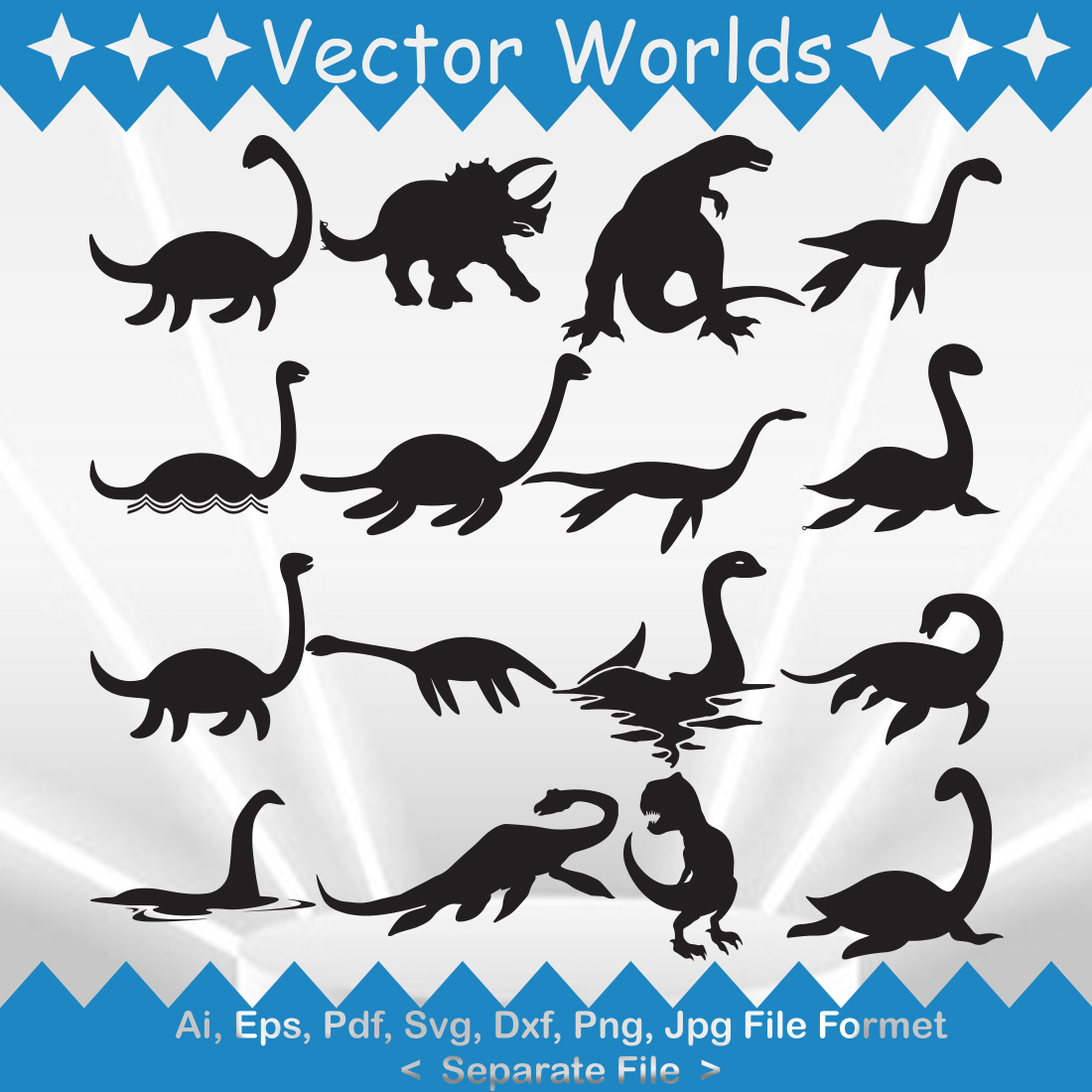 Loch Ness Monster SVG Vector Design preview image.