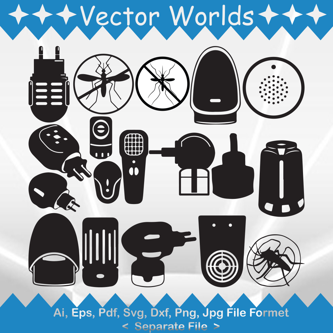 Electric Mosquito Repellent SVG Vector Design preview image.