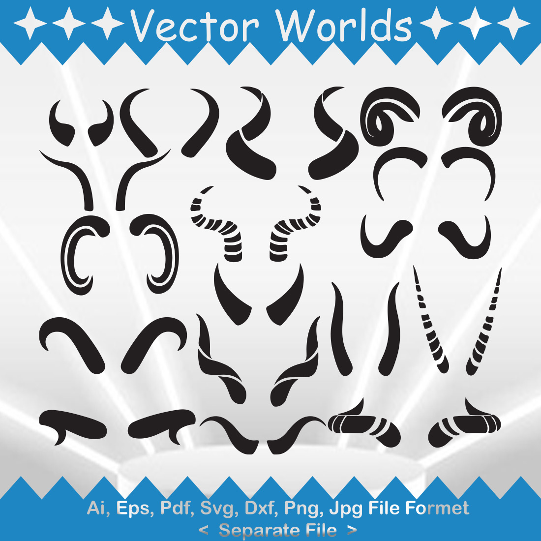 Oryx Horn SVG Vector Design preview image.