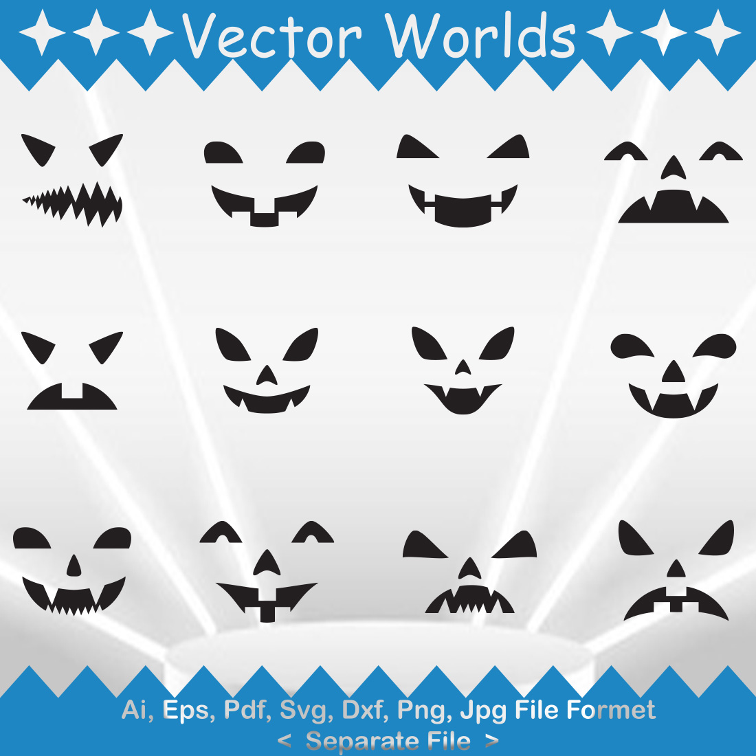 Halloween Mask SVG Vector Design preview image.