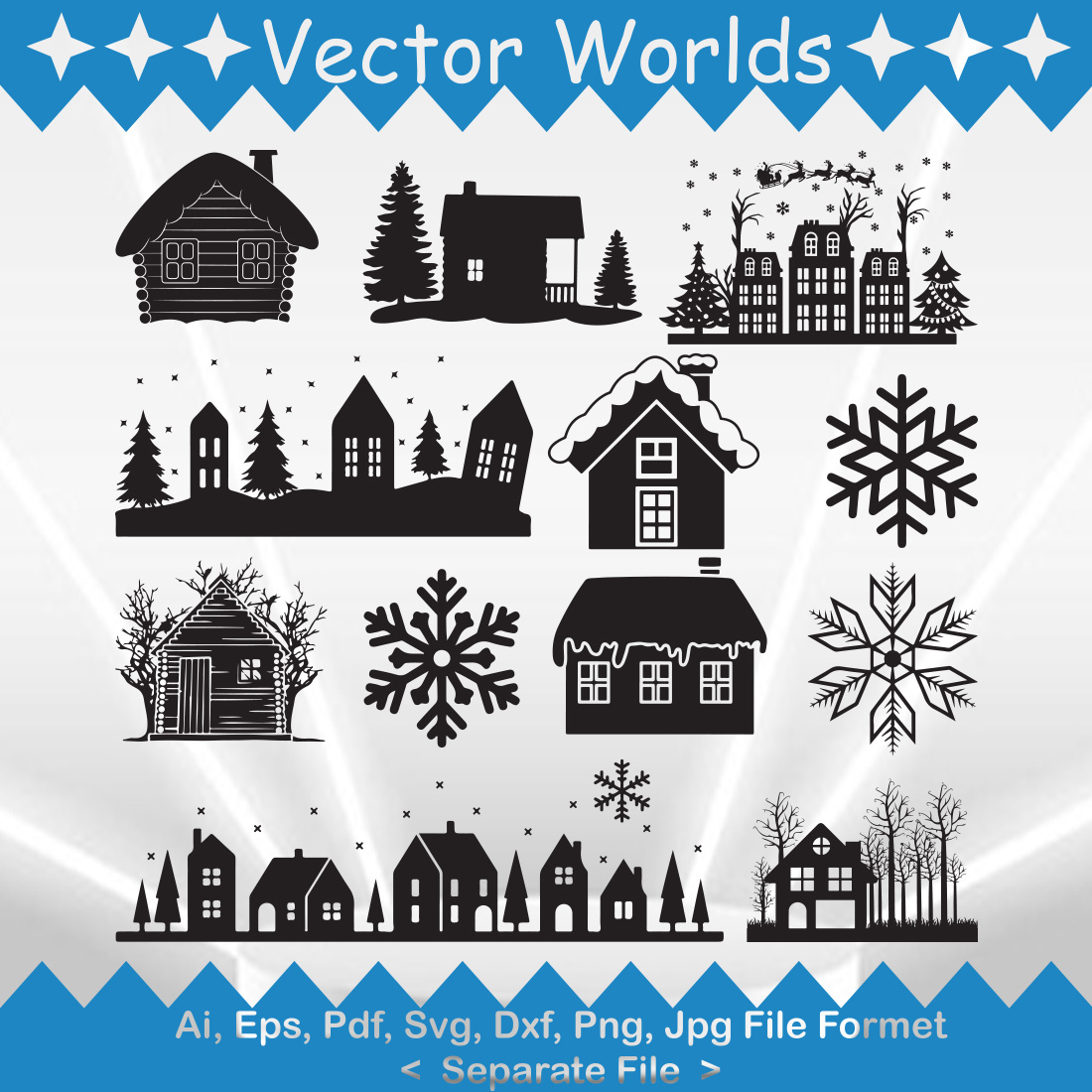 Winter Home SVG Vector Design preview image.