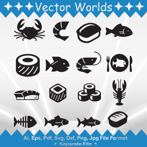 Sea Food SVG Vector Design cover image.