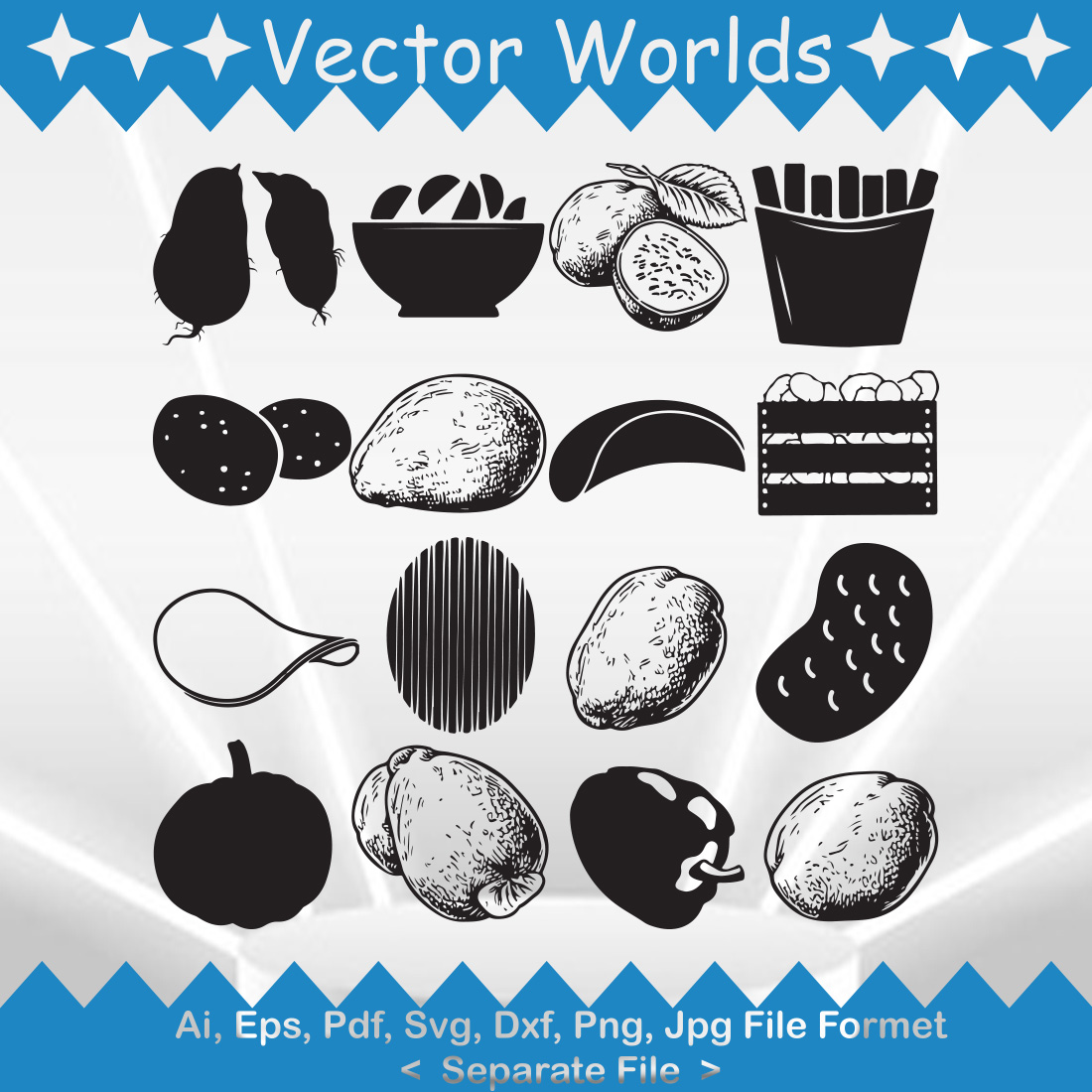 Potato SVG Vector Design preview image.