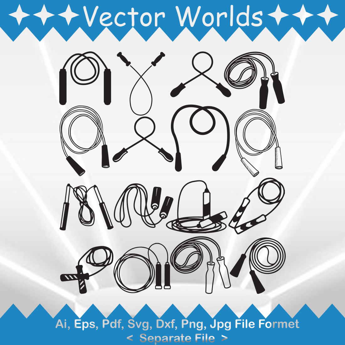 Skipping Rope SVG Vector Design preview image.