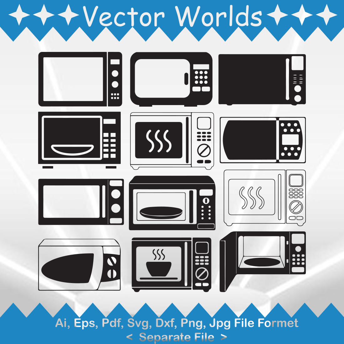 Microwave SVG Vector Design cover image.