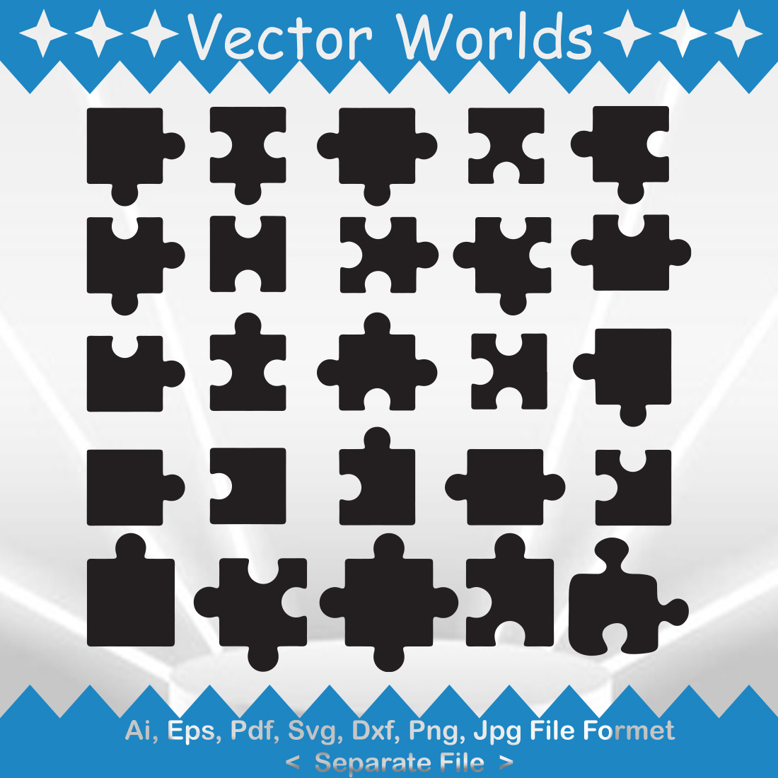 Puzzle SVG Vector Design preview image.