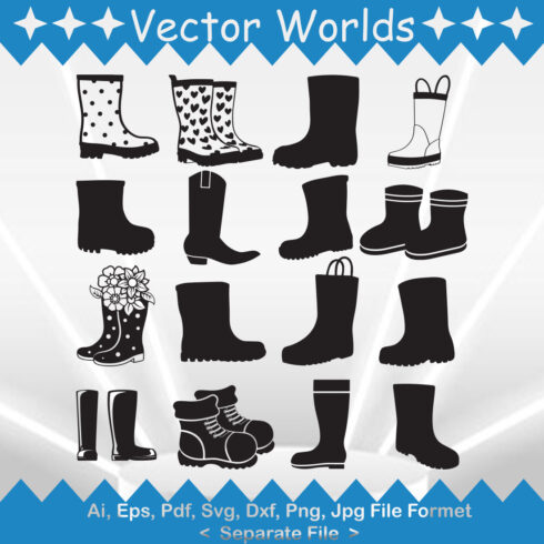 Rain Boots SVG Vector Design cover image.