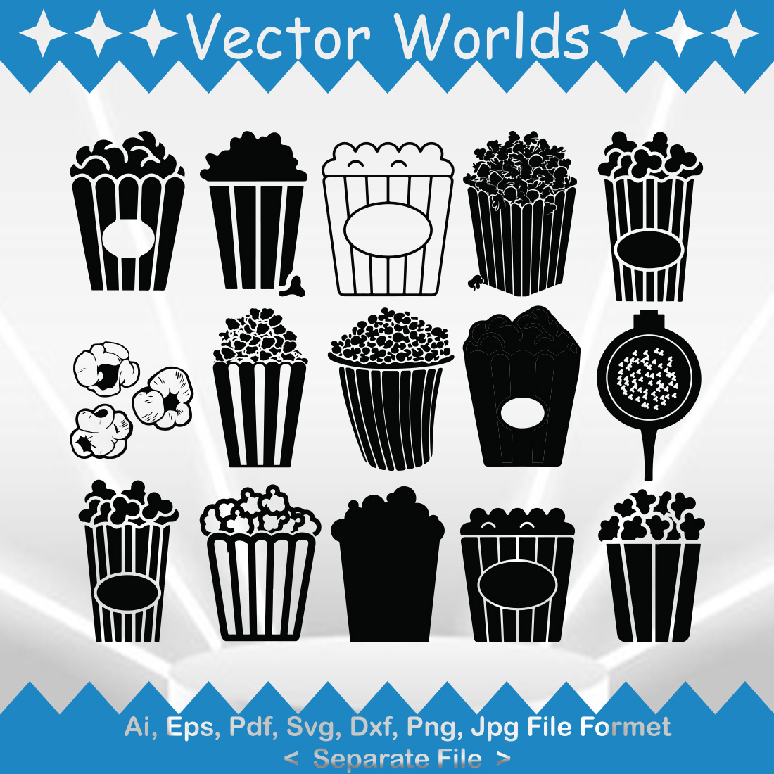 Popcorn SVG Vector Design preview image.