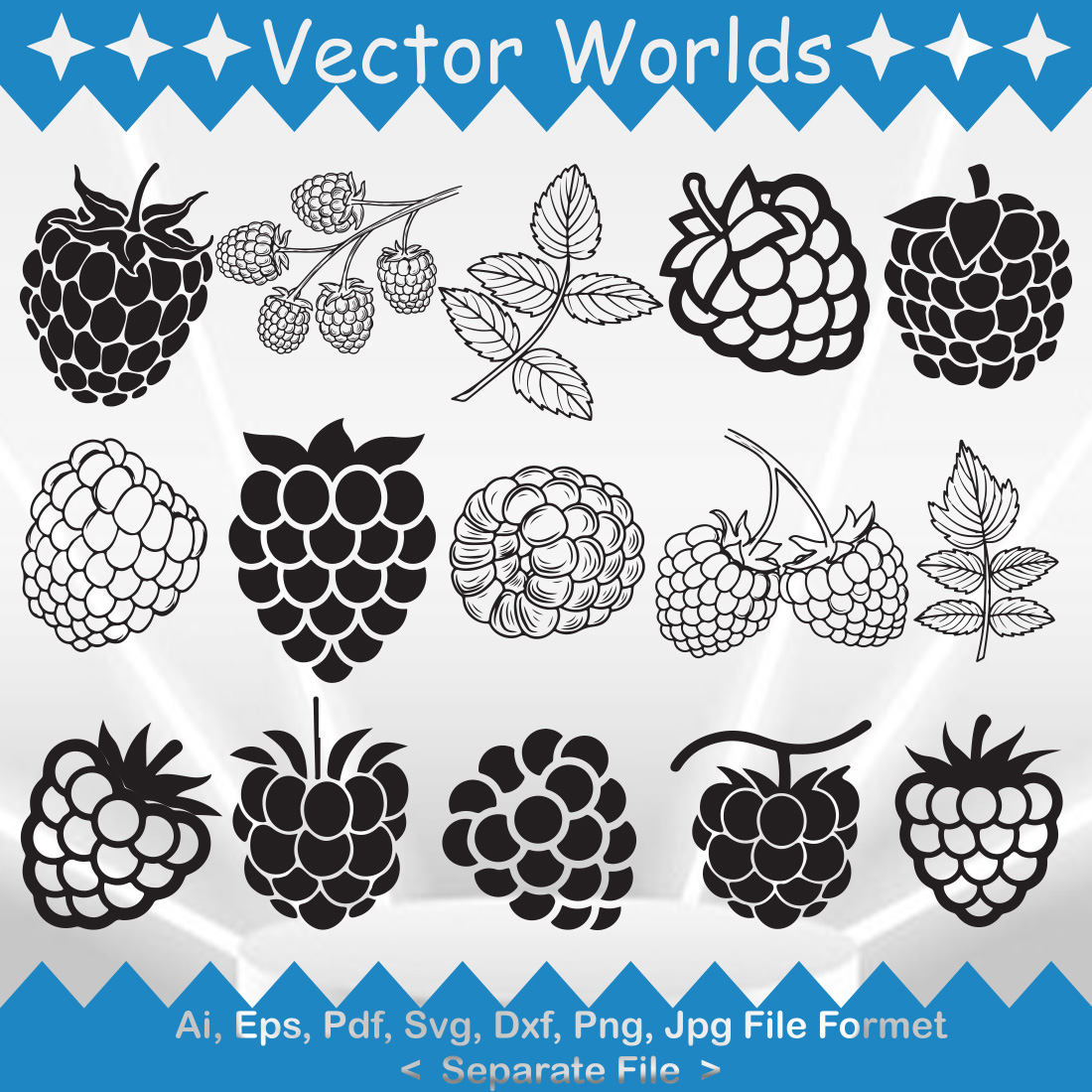 Raspberry SVG Vector Design preview image.