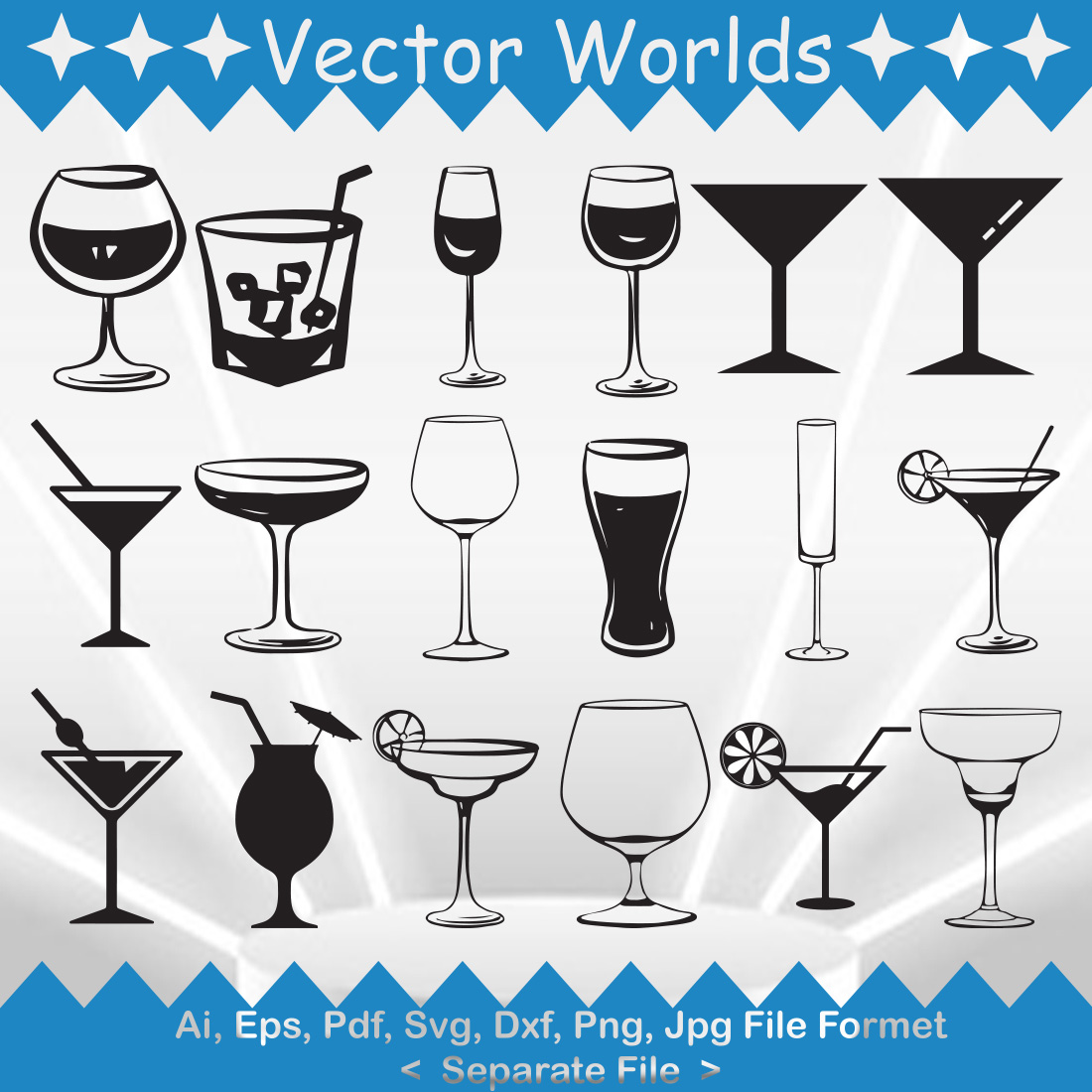 Margarita Glass SVG Vector Design preview image.