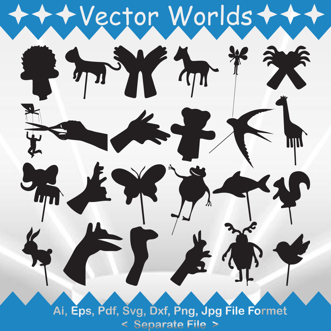 Puppets SVG Vector Design cover image.