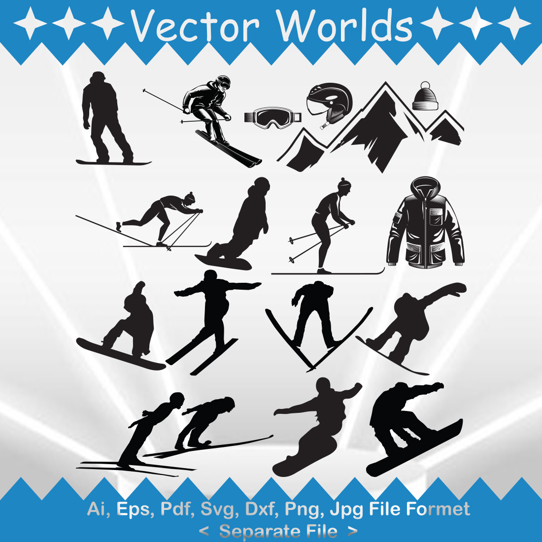 Winter Sports SVG Vector Design preview image.