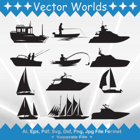 Jon Boat SVG Vector Design cover image.
