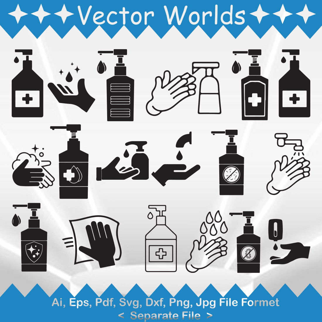 Hand Sanitizer SVG Vector Design preview image.