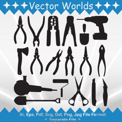Crimping Pliers SVG Vector Design cover image.