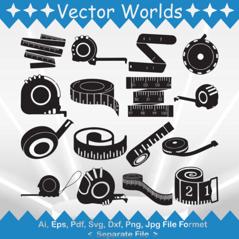 Tape Measure SVG Vector Design cover image.