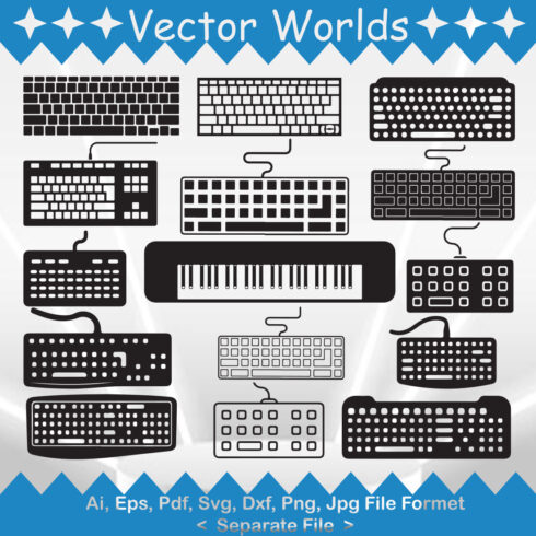 Key Board SVG Vector Design cover image.