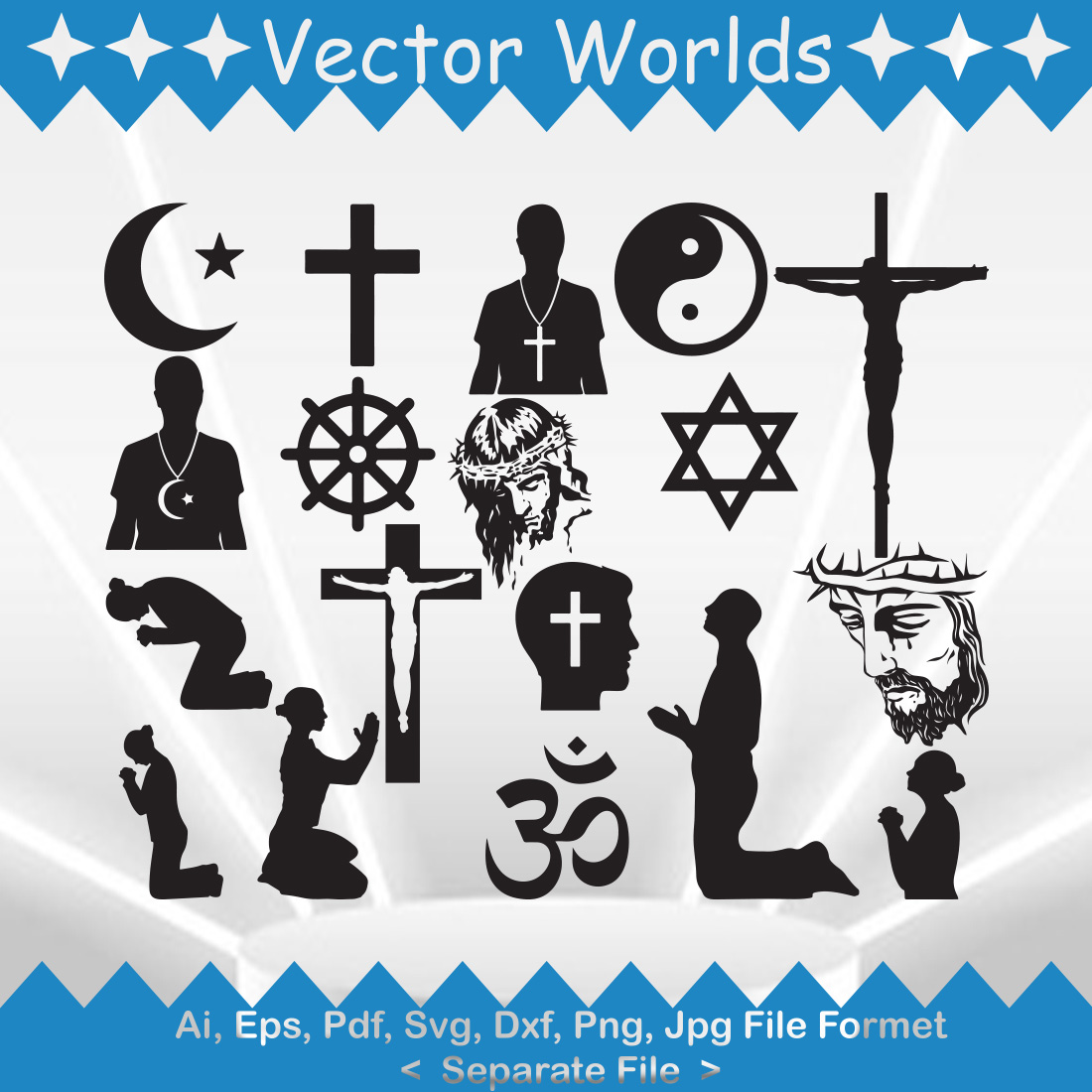 Religious People SVG Vector Design preview image.