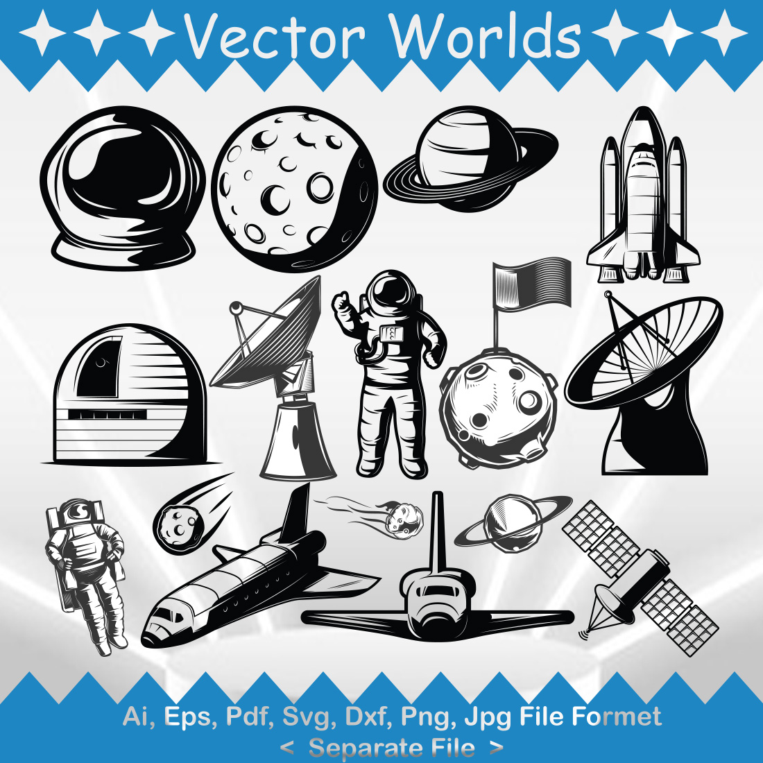 Spaceship SVG Vector Design preview image.