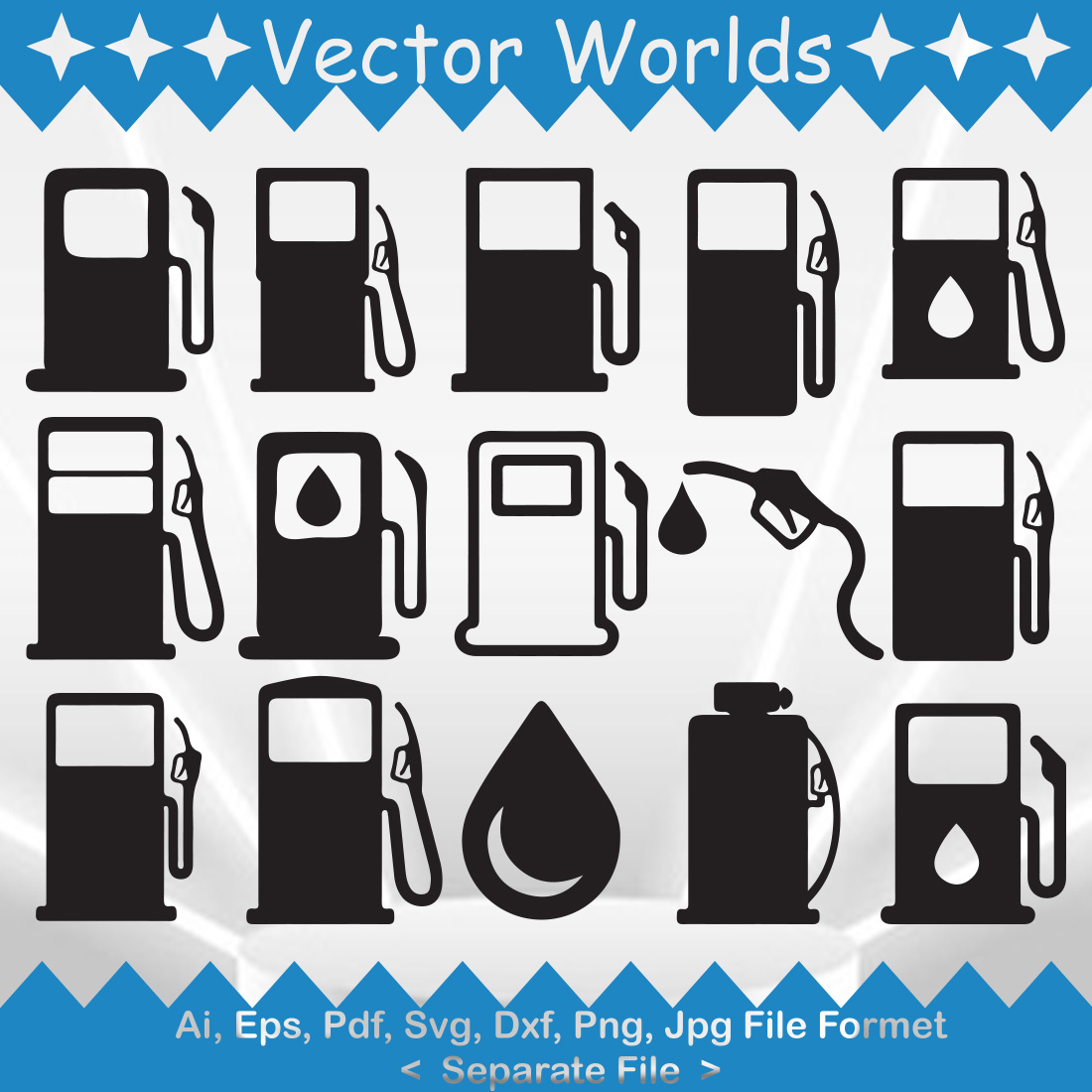 Petrol Pump SVG Vector Design cover image.