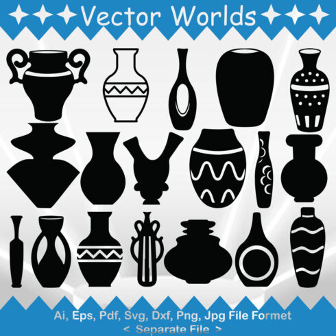 Floor Standing Vase SVG Vector Design cover image.