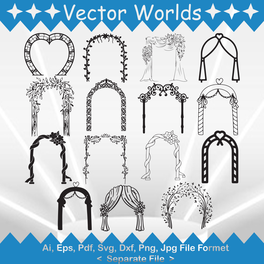 Wedding Arch SVG Vector Design preview image.