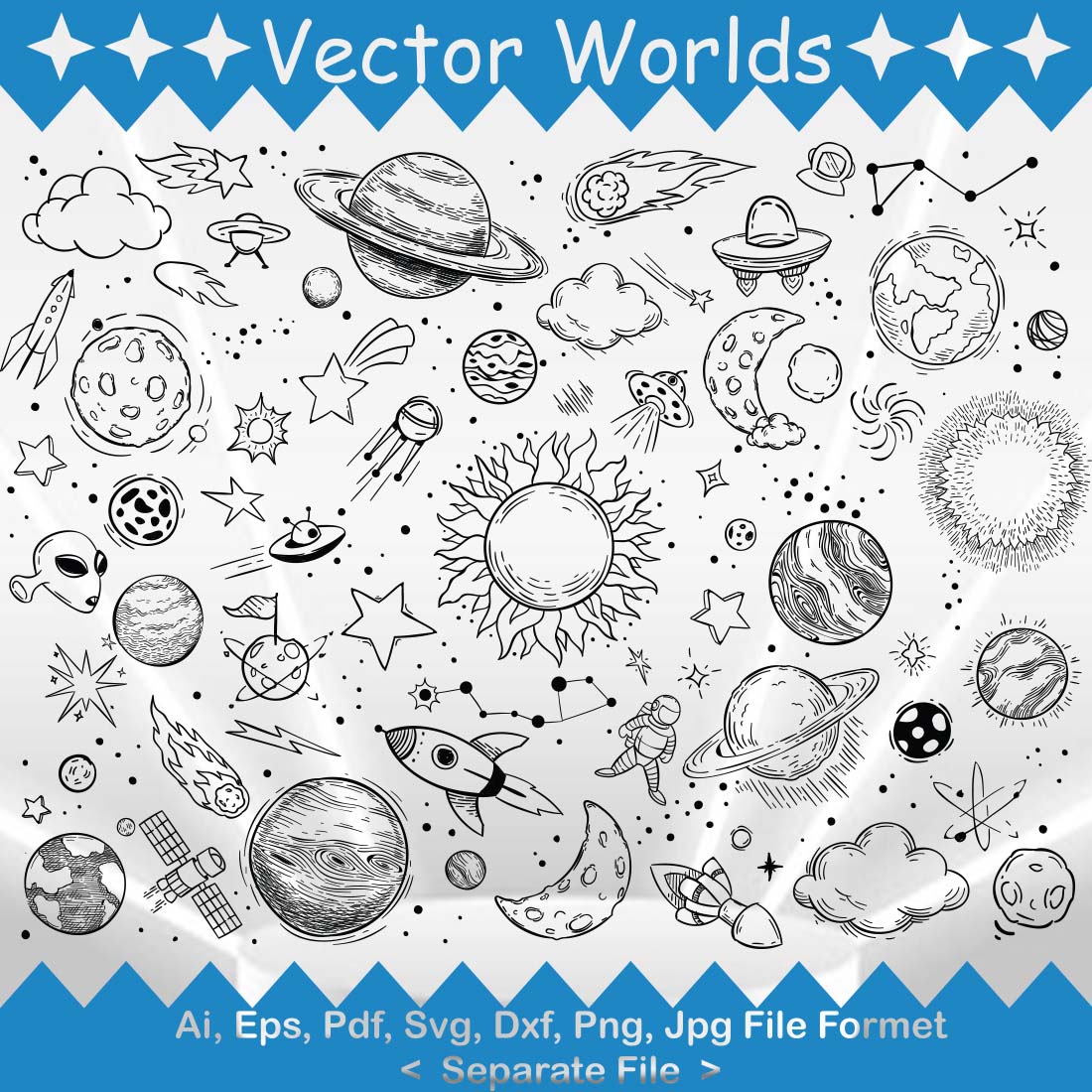 Galaxy SVG Vector Design preview image.