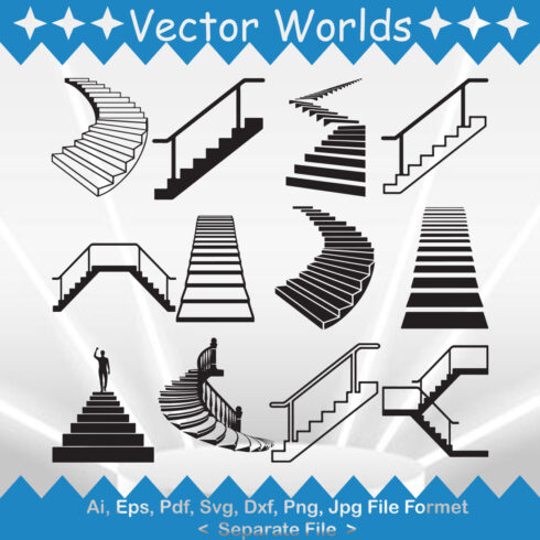 Stairs SVG Vector Design cover image.