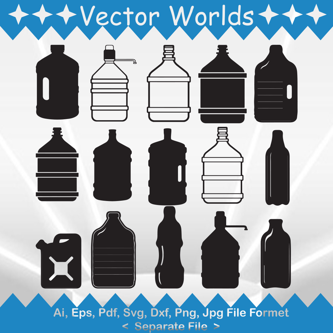 Water Gallon SVG Vector Design preview image.