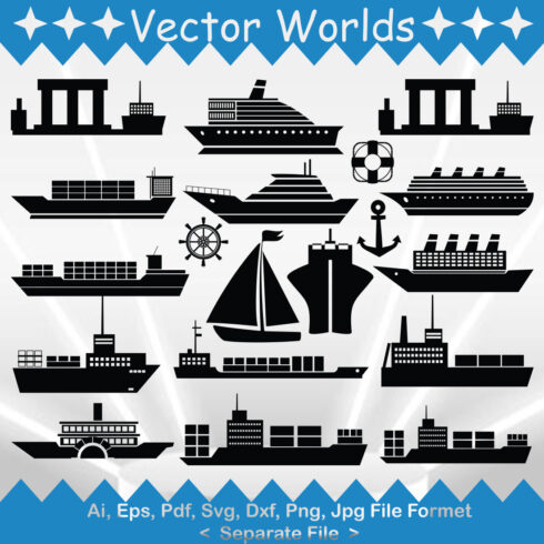 Oil Tank Ship SVG Vector Design cover image.