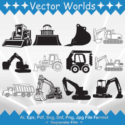 Excavator Bucket SVG Vector Design cover image.