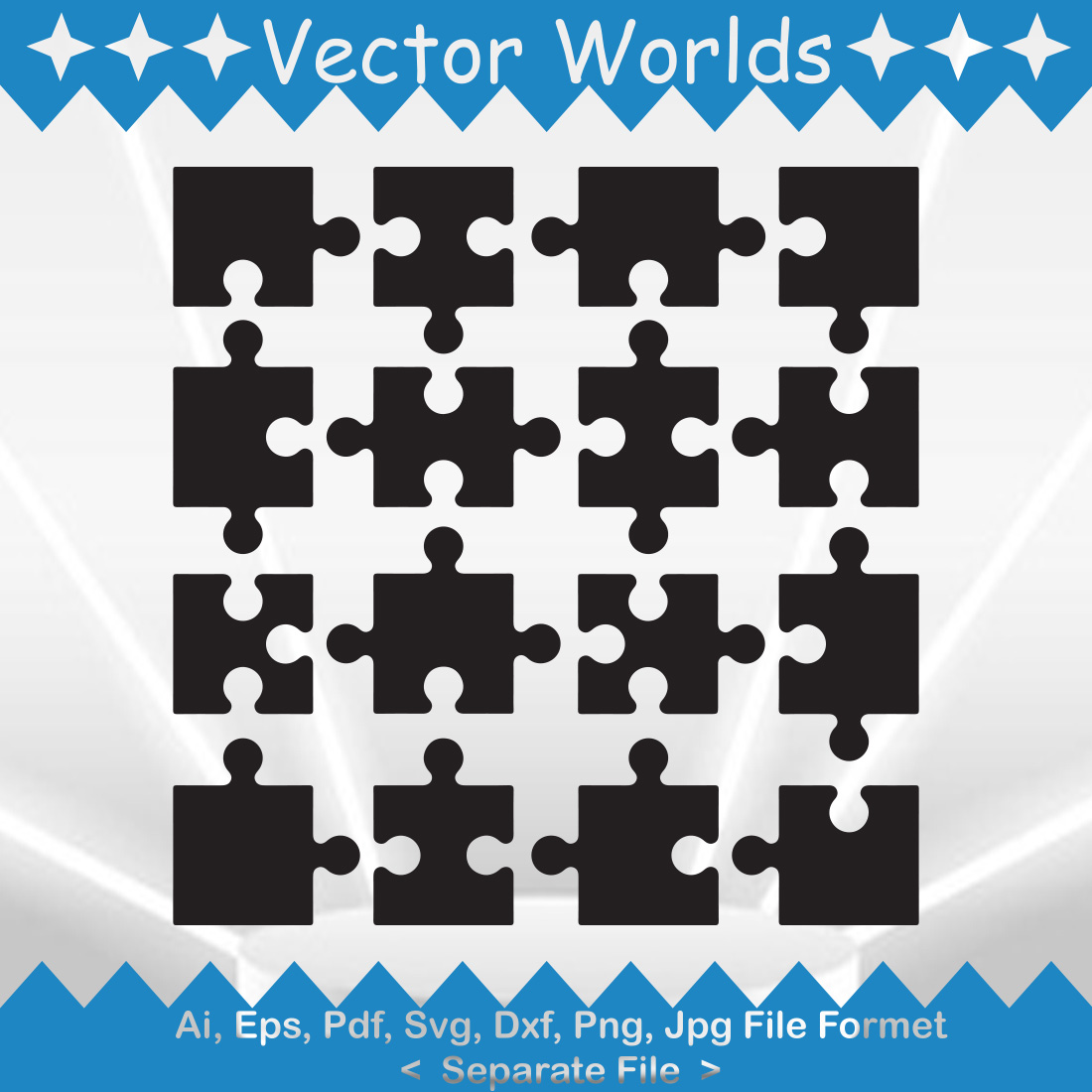 Puzzle SVG Vector Design preview image.