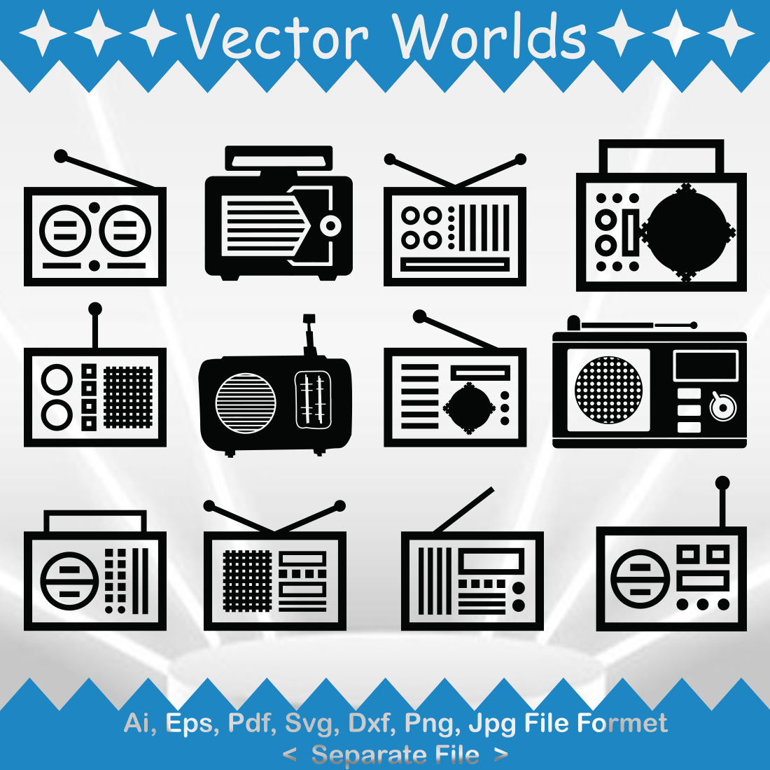 Radio SVG Vector Design preview image.