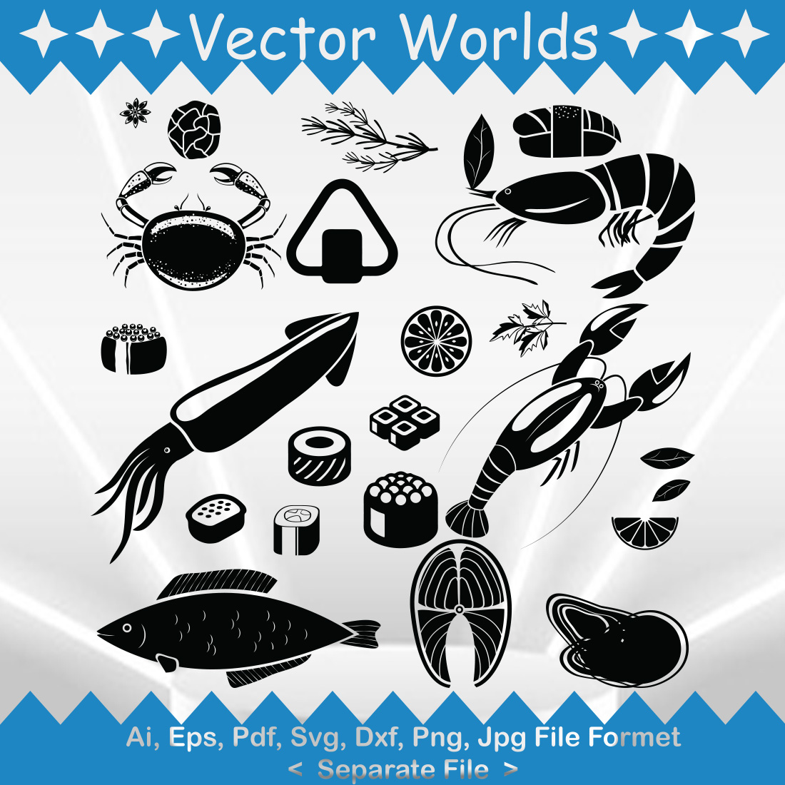 Sushi SVG Vector Design preview image.