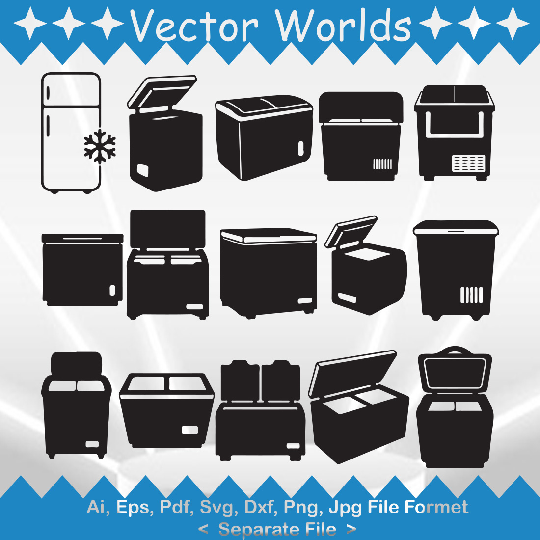 Refrigerator SVG Vector Design cover image.